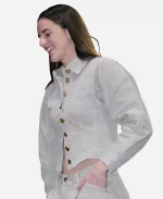 Caitlin Clark Indiana Fever vs Valkyries Grey Denim Jacket