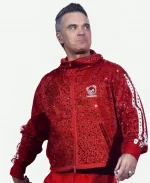 Performance Robbie Williams Red Sequined jacket
