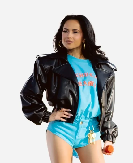 Rogers Stadium 2026 Becky G Karol G Concert Cropped Leather Jacket