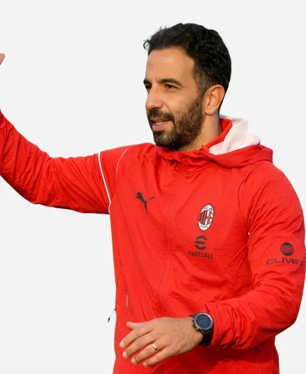  Ruben Amorim AC Milan Football Team Training Session Quilted Hooded Jacket