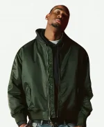 Men’s Levi’s x Shai Gilgeous-Alexander MA-1 Olive Green Satin Bomber Jacket