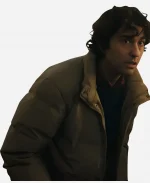 Spencer Jumanji Open World 2026 Alex Wolff  Beige Puffer Jacket