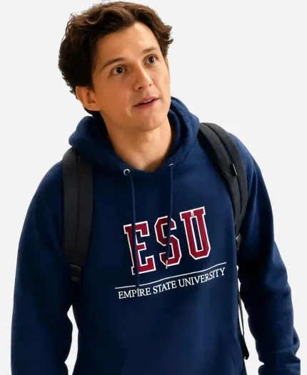 Peter Parker Spider-Man 2026 Tom Holland “Empire State University” Navy Blue Hoodie