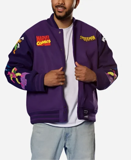 Marvel Comics Spider Man 90’s Cakeworthy Varsity Jacket