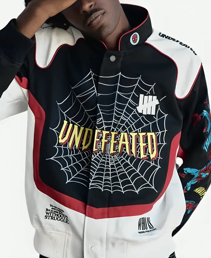 Spider-Man x FW26 Undefeated Cotton Varsity Jacket Undefeated x Spider-Man FW26 Varsity Jacket