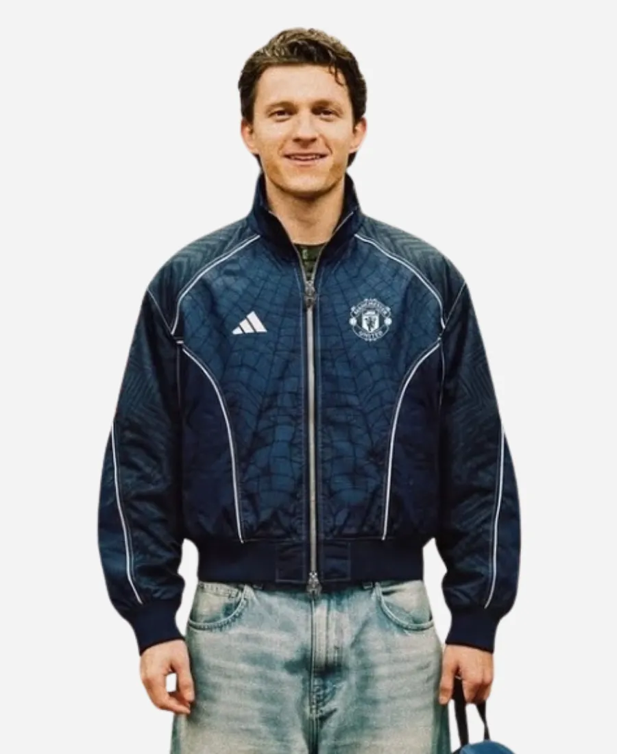 Spider-Man x Manchester United Track Jacket Manchester United x Spider-Man Tom Holland Blue Track Jacket