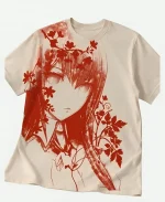 Steins Gate Kurisu Makise Beige Graphic T-Shirt 