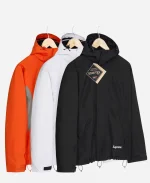 Supreme FW 2026 AOI GORE-TEX  Hooded Jacket - White , Black & Orange
