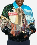 Supreme Jeff Hamilton Ridge Street Leather Jacket in Multicolor