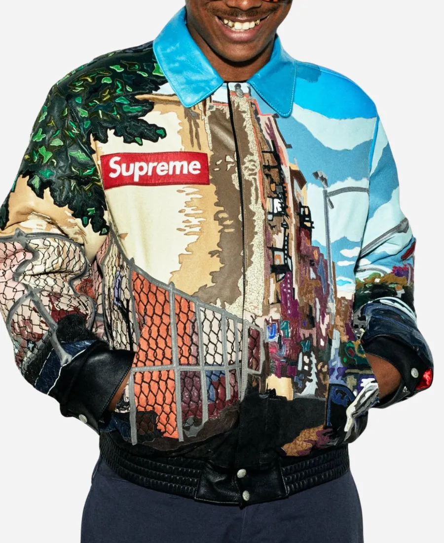 Supreme Jeff Hamilton Ridge Street Leather Jacket Supreme Jeff Hamilton Ridge Street Leather Jacket in Multicolor