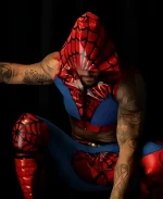 TNA Lockdown 2026 Trey Miguel Spider Man Hooded Vest