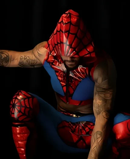 TNA Lockdown 2026 Trey Miguel Spider Man Hooded Vest