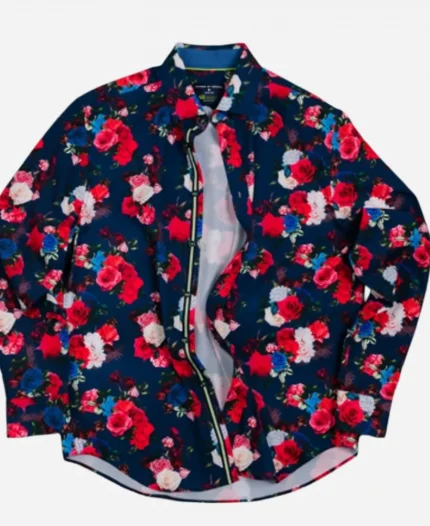 American Idol S23 Canaan James Hill Navy Floral Shirt