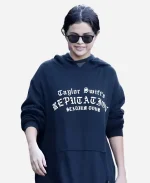 Selena Gomez Taylor Swift Reputation Stadium Tour Washed Black Oversized Hoodie