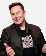 Tesla Event Elon Musk Black Leather Jacket