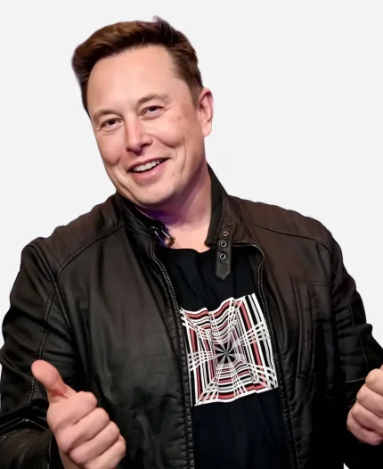 Tesla Event Elon Musk Black Leather Jacket