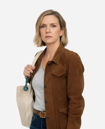 The Stick S02 Rhea Seehorn Brown Suede Jacket 