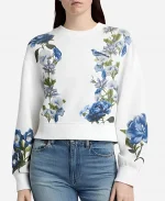 The Young and the Restless Sharon Newman Blue Floral Botanical Print Sweatshirt