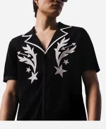 The Young and the Restless Michael Graziadei Black Embroidered Western Half Shirt