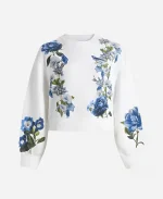 The Young and the Restless Sharon Newman Blue Floral Sweatshirt