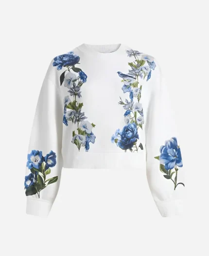 The Young and the Restless Sharon Newman Blue Floral Sweatshirt