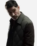 Tom Ellis CIA Season 01 Colin Glass Green & Brown Quilted Jacket