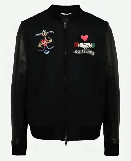 Tom Holland NYC Photocall Fashion Bomber Jacket - Black