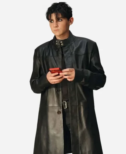 Tyler Trying Season 05 Cooper Turner Black Leather Trench Coat 