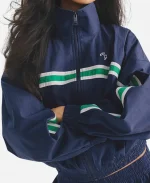 Gap x Malbon 2026 Navy Textured Poplin Full-Zip Windbreaker Jacket