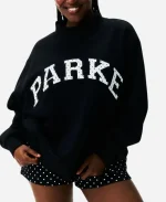 Polka Dot 2026 Parke Dot Letter Mockneck - Black