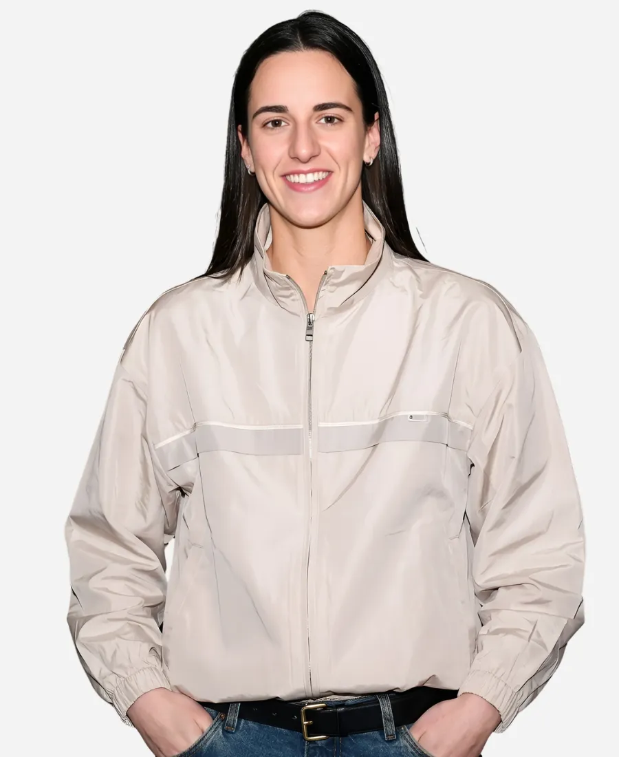 WNBA Caitlin Clark Beige Track Jacket WNBA Caitlin Clark Track Jacket