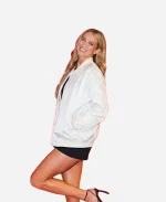 WNBA Indiana Fever vs Dallas Wings Lexie Hull White Bomber Jacket