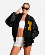  WNBA Community Award Washington Mystics Lucy Olsen Black Lettermen Varsity Jacket