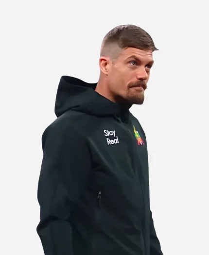 WWE Grayson Waller Stay Real Black Hooded Jacket