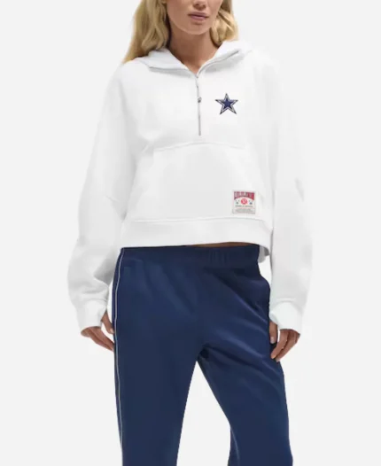 lululemon Dallas Cowboys White Oversized Half Zip Hooded Jacket