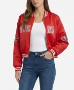 NFL San Francisco 49ers 2026 FABGATING by Cuce Cropped Red Bomber Jacket