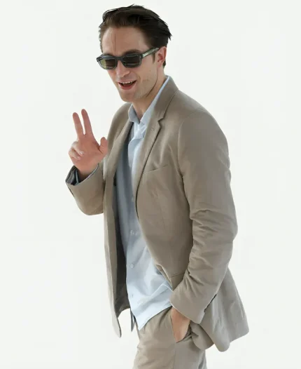 83rd Venice International Festival Robert Pattinson Blazer in Beige