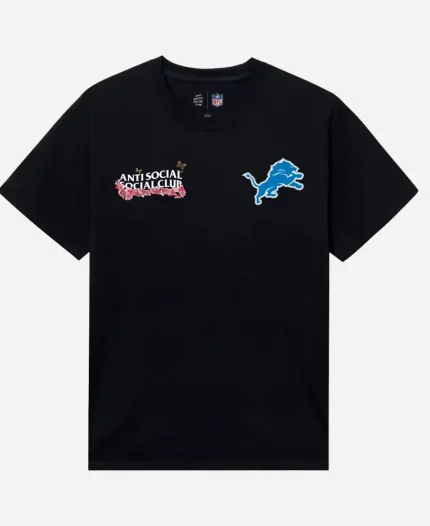 AntiSocialSocialClub x NFL Detroit Lions Blossom Black T-Shirt