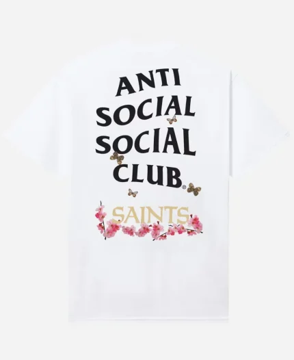 AntiSocialSocialClub x NFL New Orleans Saints White Blossom T-Shirt