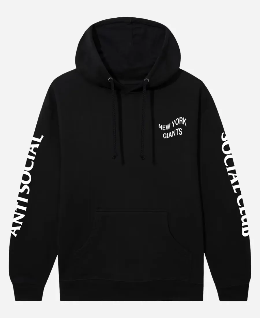 ASSC x New York Giants Blossom Hoodie Unisex AntiSocialSocialClub x NFL New York Giants Impact Blossom Black Hoodie