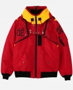 AVIREX x RADIO EVA MA-1 Flight Zip-Up Red Hooded Jacket