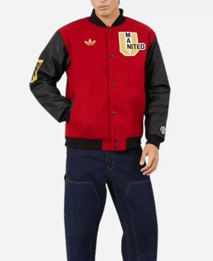 Adidas MUFC Red Varsity Jacket