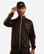 Adidas x Tim Hortons 2026 Brown Tricot Full-Zip Track Jacket