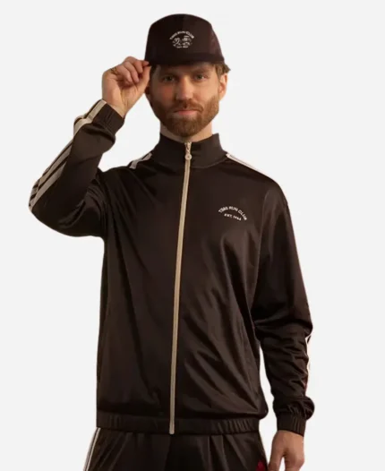 Adidas x Tim Hortons 2026 Brown Tricot Full-Zip Track Jacket