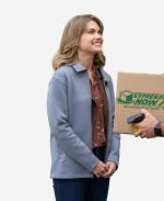Alex Tv Series Love Finds You 2026 Aimee Teegarden Light Blue Wool Jacket