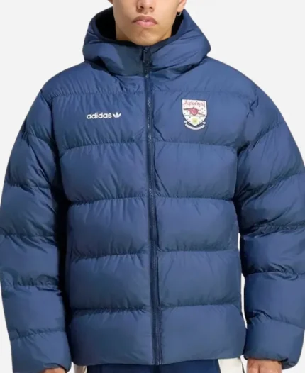 Arsenal Adidas EQT Blue Hooded Puffer Jacket
