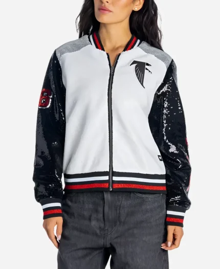 NFL Atlanta Falcons 2026 The Wild Collective Sequin Bomber Jacket