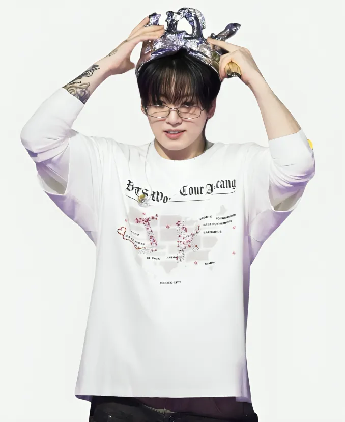 BTS Jungkook Birthday T-Shirt BTS Jungkook Birthday Graphic T-Shirt in White