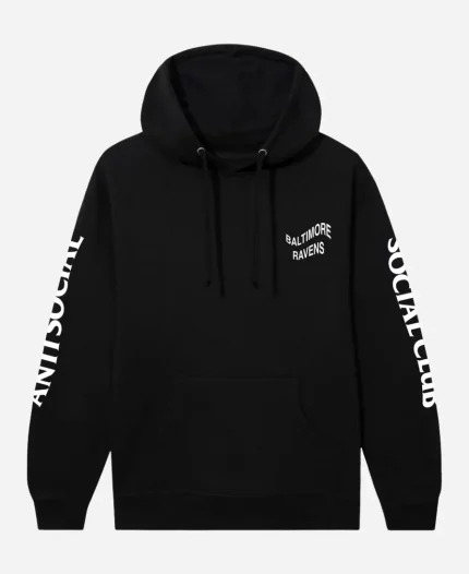 AntiSocialSocialClub x NFL Baltimore Ravens Black Blossom Hoodie