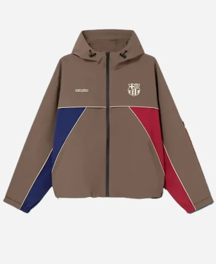 Unisex Barcelona FC 2026 Pulse Collection Brown Full Zip Hooded Jacket